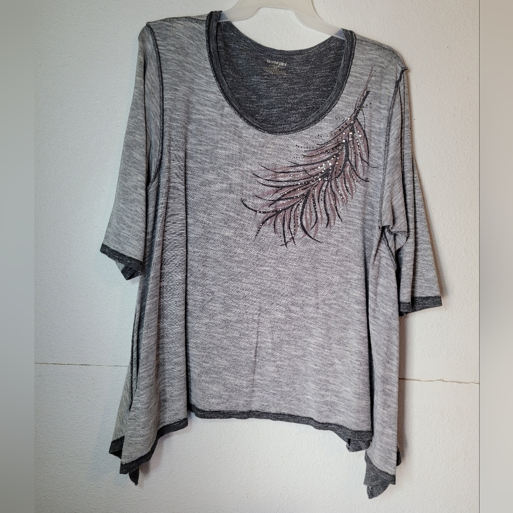 Lane Bryant Plus Size Peacock Feather Top/Blouse Embelishments Size 22/24